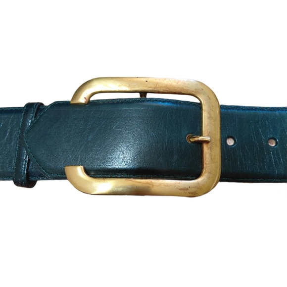 Set of Three Women\'s Wide Leather Belts Size 30 Brown, Green and Tan Statements main image 5